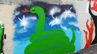 Bild Schlange Graffiti-Workshop in Tegerfelden