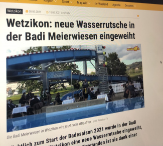 Bild der Wasserrutschbahn in der Badi